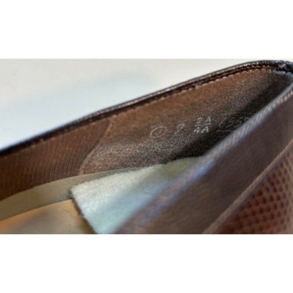 Women's Easy Spirit Brown Kid Reptile Slip On Size 9 Dress Shoe Primavera - Picture 4 of 10